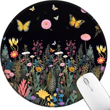 Butterfly Floral Round Mouse Pad, Small Mousepad for Laptop Desk | Mouse Mat for picture