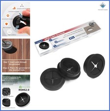 Cable Grommet 40mm 1-9/16 Inch Black 6 Pcs Flexible Rubber Cord Covers picture