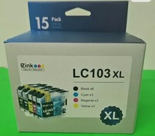 EZink Ink Cartridge LC103xL 15 pack 6 blk 3 cyan 3 magenta 3 yellow New in box picture
