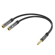 KINGTOP 3.5mm Headphone Mic Splitter Adapter - [1 Male to 2 Female] Headset Spli picture