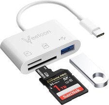 OTG SD Card Reader for Iphone 17/16,3-In-1 Memory Card Reader with USB Camera Ad picture