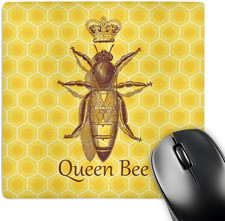 Stately Queen Bee with Royal Crown over Yellow Honeycomb - Mouse Pad, 8 by 8 Inc picture