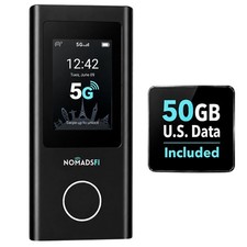 NomadsFi PocketFi 5G Mobile Hotspot for Travel with 50GB U.S. Starter Black picture