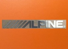 1 pcs Sticker for ALPINE Skylake Silver Chrome Color Logo Decal Badge 50mm x 6mm picture