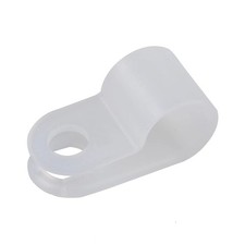 200 Pcs White Nylon R-Type Cable Clamp 1/4 Inch Cable Organizer Assortment Kit picture