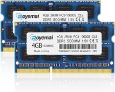 PC3-10600 DDR3 1333 8GB Kit (2x4GB) RAM PC3 10600S 1333MHZ 2Rx8 204-pin 1.5v ... picture