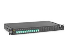 Hubbell Fiber Optic Rack Mount Enclosure, 1U, 6 LC-Duplex, 12 Port Aqua. picture