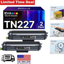 High Yield Compatible Toner Cartridges TN227BK TN223BK 2 Pack for Laser Printers picture
