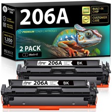 Smart Ink 206A Black Laser Printer Toner Cartridges 2 Pack For Hp Printers picture