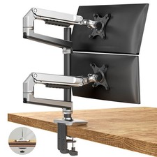 Ergounion Premium Dual Monitor Stand for Desk, High-Grade Dual, Silver picture