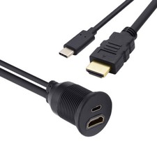 CY Waterproof  USB-C USB 3.1 &HDMI 4K Extension Flush Car Latch Mount Cable picture