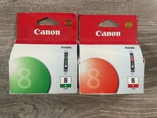 Genuine Canon CLI-8G Green & CLI-8R Red OEM Ink Cartridges PIXMA Pro9000 NEW picture