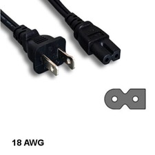 10PCS 10' Polarized 2 Pin Power Cord NEMA1-15P to IEC-60320 C7 18AWG 10A/125V picture