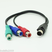 50pcs Mini 7pin Din PS2 Male S-Video To 3 RCA Female Red/Blue/Green HDTV Cable picture