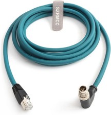 SZRMCC M12 8 Pin X-Coded Male Right Angle to RJ45 Ethernet Cable Cat7e Gigabit picture