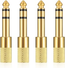 4 Pcs 6.35mm Male to 3.5mm Female Stereo Audio Adapter, Gold Plated Jack picture
