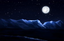 Landscape moon art night nature mountains dark Custom Gaming Mat Desk picture