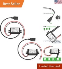 Efficient 12V to 5V USB Converter - 2-Pack, 3A Output with Safety Compliance picture