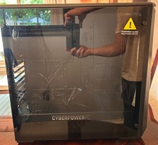 CyberPowerPC C Series Mid Tower Gaming PC Case Black Tempered Glass Empty Chassi picture