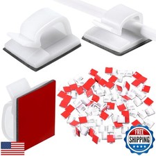 Blulu 100 Pcs Adhesive Cable Clips Bulk Wire Holder for Cord Organizer Clips  picture