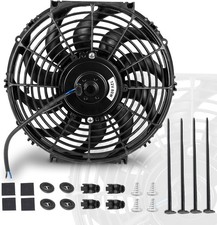 12 Inch 12” Black Universal Electric Radiator Slim Fan 12V 80W High Performance picture
