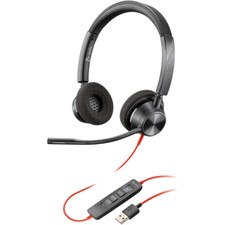 Plantronics Blackwire 3320 USB Wired Headset Over Ear Boom Mic Teams Zoom PC picture
