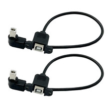 Angled USB B Printer Extension Cable with Panel Mount 2Pack USB 2.0 picture