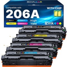 ** NEW HP Toner | 206A / 206X | Black/Color | With Chips | Compatible | 4-Pack picture