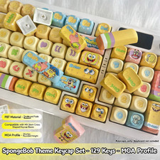 SpongeBob MOA 135-Key PBT Keycap Set for MX Mechanical Keyboard Cute Theme picture