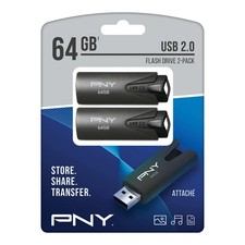 PNY 64GB Elite USB 2.0 Flash Drive 2-pack picture