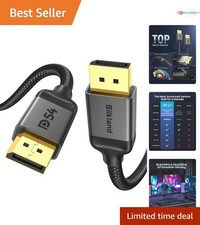 Long DisplayPort 2.1 Cable 25FT Braided 54Gbps 8K HDR Gaming Monitor Setup picture