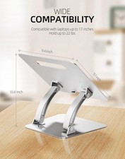 Nulaxy Fully Adjustable Laptop Stand for Desk, Dual Foldable A-Silver  picture