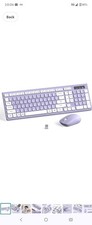 Wireless Full-Sized Keyboard and 3 DPI Mouse Combo 2.4G Purple/White picture