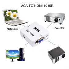 VGA to HDMI 1080P Video Converter Box 3.5mm audio Adapter fr DVD Laptop PC To TV picture