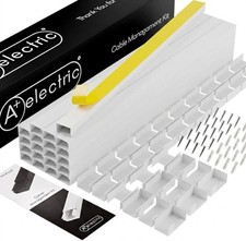 26FT Cable Raceway Cord Cover Self-Adhesive Wire Hider TV HDMI Speaker White picture