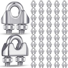 50 Pcs 1/8 Inch M3 304 Stainless Steel Wire Rope Cable Clip Clamp picture