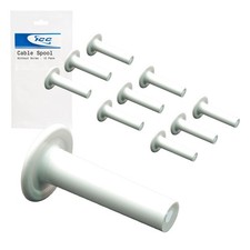 ICC Cable Spool Without Screw, Wall-Mount Cable Organizer, 10-Pack, Durable Plas picture
