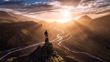 Landscape max rive mountains river nature people Custom Gaming Mat Desk picture