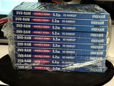 Ten (10) Maxell DVD-RAM Type 1 ReWritable Disks - 5.2GB - VD-RAM52F - Used picture