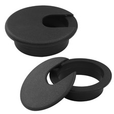 Kyuionty 2 Pcs 2 Inch/50mm Black Desk Grommet U-Shape | ABS Plastic Cable Hol... picture