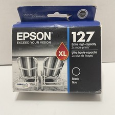 07-2016 NIB GENUINE Epson Ink 127 T127120-D2 XL BLACK WF 545 630 645 NX530 NX625 picture