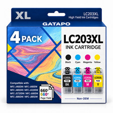 LC203 XL Ink Cartridge 4-Pack BK C M Y for Brother MFC-J4320DW J460DW J480DW picture