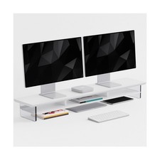 Dual‑Tier Monitor Stand for Modern Desk Setup – Minimalist Wooden an picture