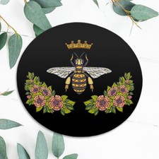 Queen Bee Crown Flowers Nature Mouse Pad Mat Office Desk Table Accessory Gift picture