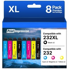 8 Pack Replacement for Epson 232 Ink Cartridge High Yield Use XP-4200 XP-4205 picture