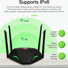 AC1200 Dual Band Gigabit WiFi Routers 2.4G/5G High Speed w/4 LAN for Home Office picture