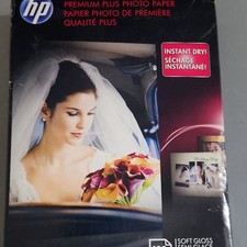 HP Premium Plus Photo Paper Soft Gloss Semi-Gloss Instant Dry White 100 Sheets picture