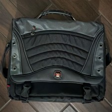 SWISSGEAR Black Gray Nylon Padded Shoulder Messenger Bag for 15
