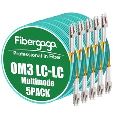 Fibergaga®LC to LC OM3 Fiber Patch Cable Multimode Duplex 10M(33ft),5Pack | M... picture