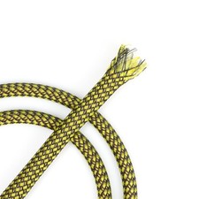 YOUBO Expandable Braided Cable Sleeve Yellow Black 19ft picture